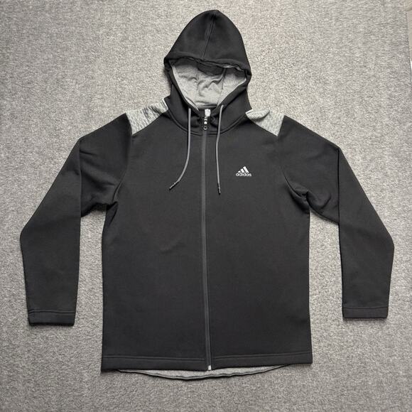 Adidas Golf Full Zip Hoodie Jacket Mens Large Black/Gray Athleisure - Picture 1 of 6